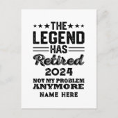 Personalisierter Ruhestand Die Legende ist in Rent Postkarte (Vorderseite)