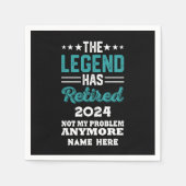Personalisierter Ruhestand Die Legende ist in Rent Serviette (Vorderseite)