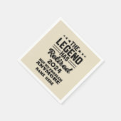 Personalisierter Ruhestand Die Legende ist in Rent Serviette (Ecke)