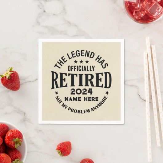 Personalisierter Ruhestand Die Legende ist in Rent Serviette (Beispiel)
