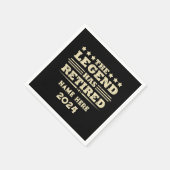 Personalisierter Ruhestand Die Legende ist in Rent Serviette (Ecke)