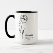 Personalisierter Ruhestand Mohn Groß Tasse (Links)