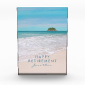 Personalisierter Ruhestand von Tropical Beach Fotoblock (Vorderseite)