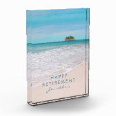 Personalisierter Ruhestand von Tropical Beach Fotoblock (Links)