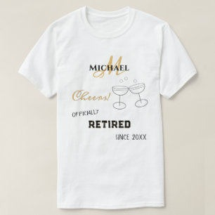 Personalisierter Ruhestands-Champagner Cheers T-Shirt