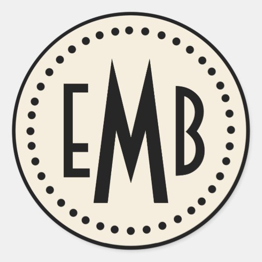 Personalisierter Rundaufkleber für Monogramm (Ei/S Runder Aufkleber (Vorderseite)