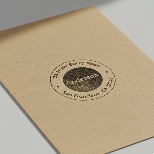 Personalisierter runder Absender-Stempel Gummistempel