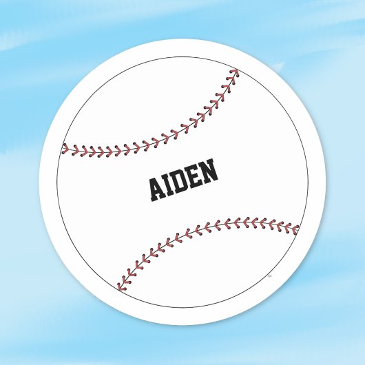 Personalisierter runder Baseball-Kind-Aufkleber Aufkleber