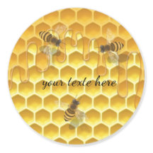 Personalisierter runder Honigwaben-Bienen-Aufklebe