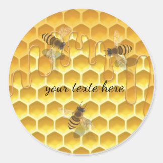 Personalisierter runder Honigwaben-Bienen-Aufklebe Aufkleber