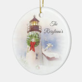 Personalisierter Rundgang Keramik Leuchtturm Keramik Ornament (Links)