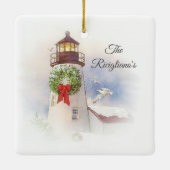 Personalisierter Rundgang Keramik Leuchtturm Keramikornament (Rückseite)