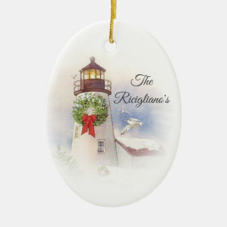Personalisierter Rundgang Keramik Leuchtturm Ornament