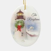 Personalisierter Rundgang Keramik Leuchtturm Ornament (Hinten)