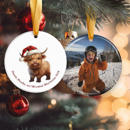 Personalisierter Rundschmuck für die Hochlandkuh Keramik Ornament