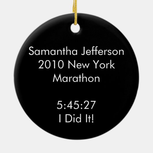 Personalisierter Runner Marathon Keepake Ornament (Hinten)