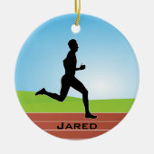 Personalisierter Runner-Ornament Keramik Ornament (Vorne)