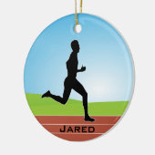 Personalisierter Runner-Ornament Keramik Ornament (Links)