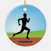 Personalisierter Runner-Ornament Keramik Ornament (Hinten)