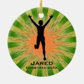 Personalisierter Runner-Ornament Keramik Ornament (Hinten)