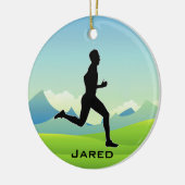 Personalisierter Runner-Ornament Keramik Ornament (Links)