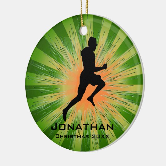 Personalisierter Runner-Ornament Keramikornament (Links)