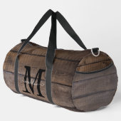 Personalisierter Rustikal-Brown-Monogram-Skriptnam Duffle Bag (Rechte Ecke)