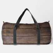 Personalisierter Rustikal-Brown-Monogram-Skriptnam Duffle Bag (Rückseite)