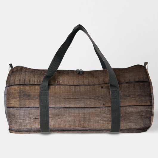 Personalisierter Rustikal-Brown-Monogram-Skriptnam Duffle Bag (Rückseite)