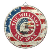 Personalisierter rustikaler amerikanischer Fahne P Dartscheibe (vorne)