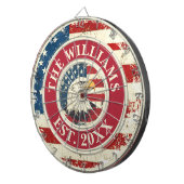 Personalisierter rustikaler amerikanischer Fahne P Dartscheibe (Vorderseite rechts)