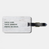 Personalisierter rustikaler Berg Gepäckanhänger (Rückseite horizontal)