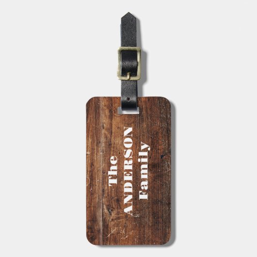 Personalisierter Rustikaler Designbelag Gepäckanhänger (Vorderseite vertikal)