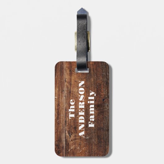 Personalisierter Rustikaler Designbelag Gepäckanhänger (Rückseite vertikal)
