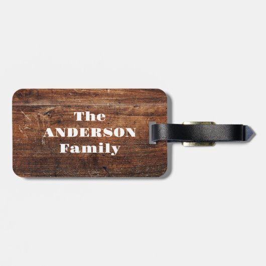 Personalisierter Rustikaler Designbelag Gepäckanhänger (Rückseite horizontal)