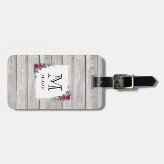 Personalisierter rustikaler heller hölzerner gepäckanhänger (Vorderseite horizontal)
