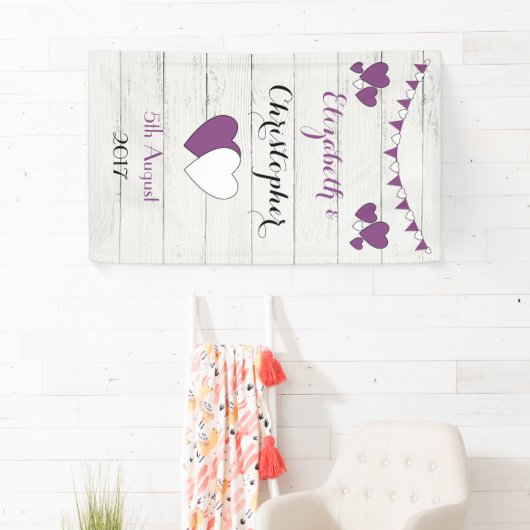 Personalisierter rustikaler Hochzeitshintergrund L Banner (Insitu)