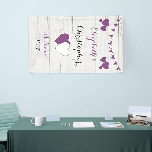 Personalisierter rustikaler Hochzeitshintergrund L Banner (Messeveranstaltung)