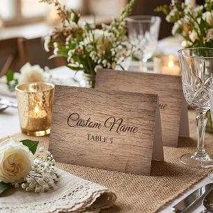 Personalisierter rustikaler Holz-Hochzeitsname Kla Tischnummer