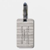 Personalisierter rustikaler hölzerner Gepäckumbau Gepäckanhänger (Rückseite vertikal)