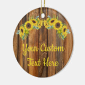 Personalisierter, rustikaler Holzsonnenübergang Keramik Ornament (Links)