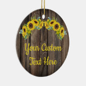 Personalisierter, rustikaler Holzsonnenübergang Keramik Ornament (Rechts)