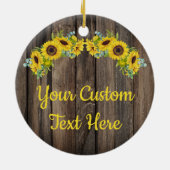 Personalisierter, rustikaler Holzsonnenübergang Keramik Ornament (Hinten)