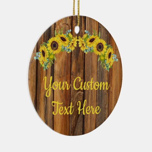 Personalisierter, rustikaler Holzsonnenübergang Keramik Ornament (Rechts)