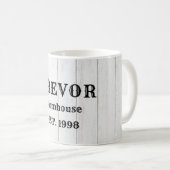 Personalisierter rustikaler Holzstee Kaffeetasse (VorderseiteRechts)