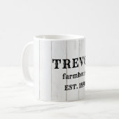 Personalisierter rustikaler Holzstee Kaffeetasse (Vorderseite Links)