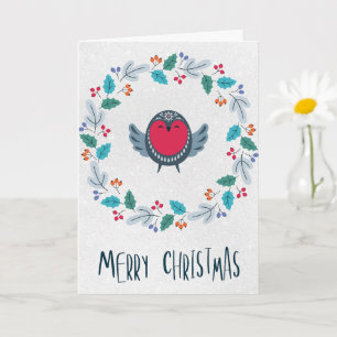 Personalisierter rustikaler Kranz Weihnachtsgruß Karte