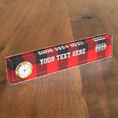 Personalisierter Rustikaler Lumberjack Buffalo Kar Namensplakette (Seite)