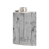 Personalisierter | rustikaler männlicher grauer flachmann (Links)