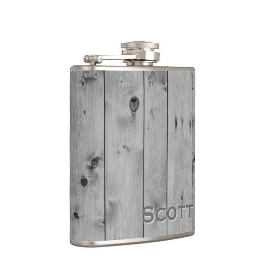 Personalisierter | rustikaler männlicher grauer flachmann (Rechts)